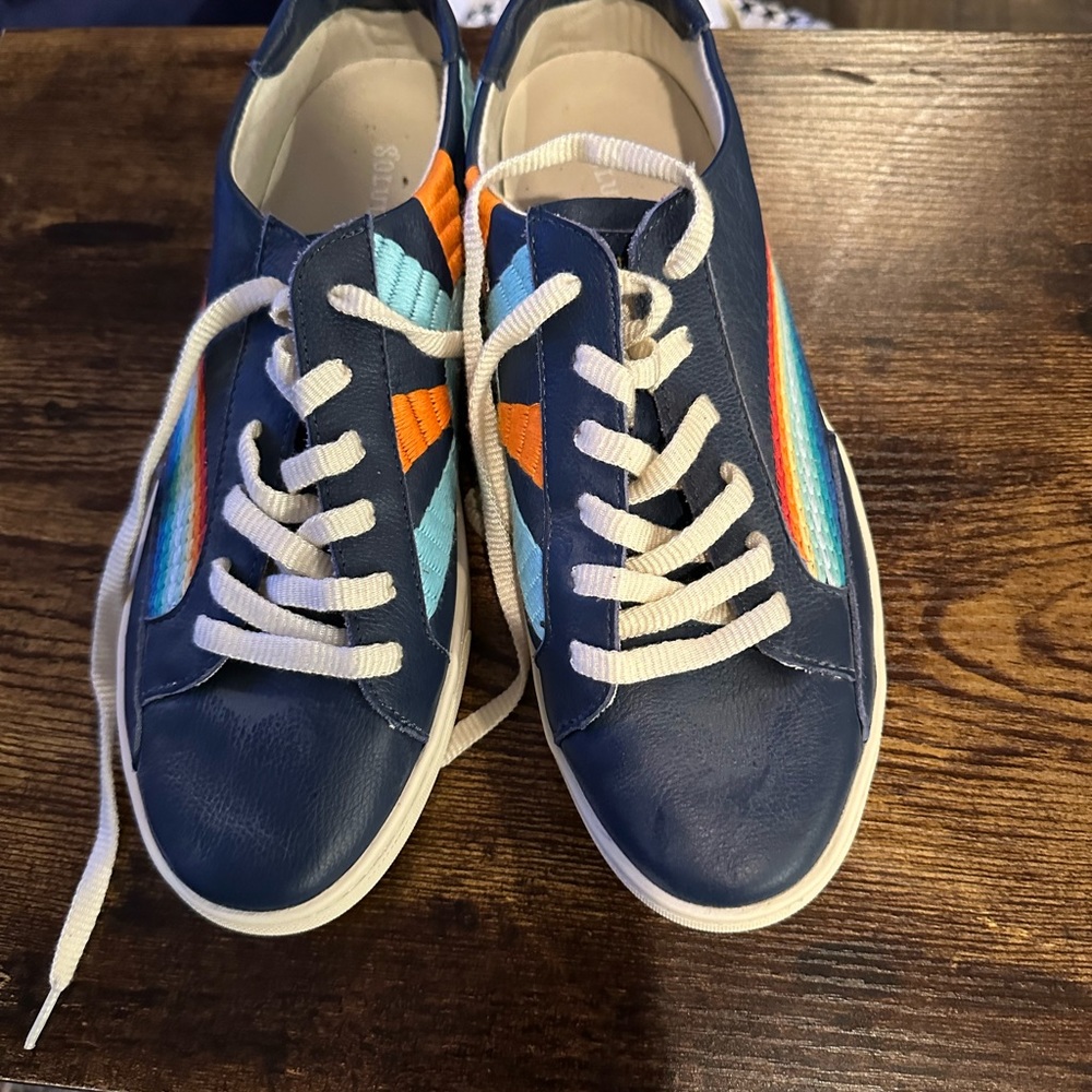 Soludos Blue and Multicolor Sneakers